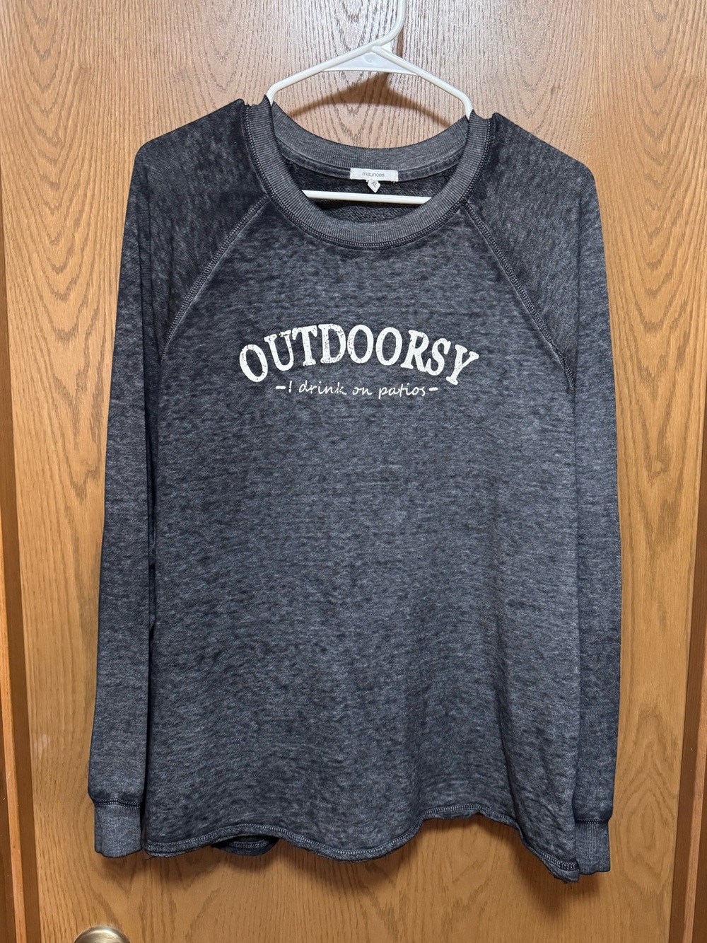 maurices “Outdoorsy (I drink on patios)” Gray Graphic Sweatshirt - Size XL